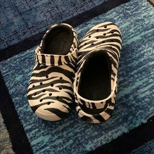 Lined Zebra Print Crocs